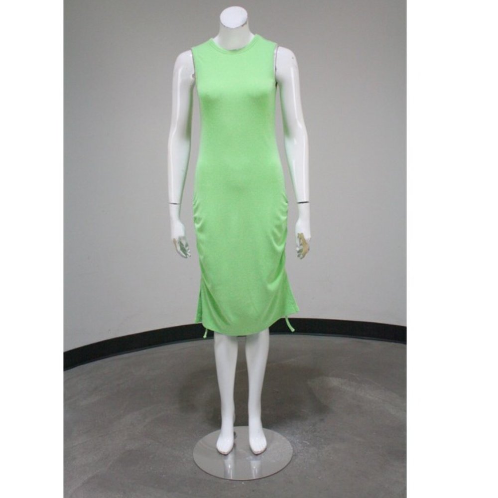 Sunday in Brooklyn terry cloth lime green mid-length dress